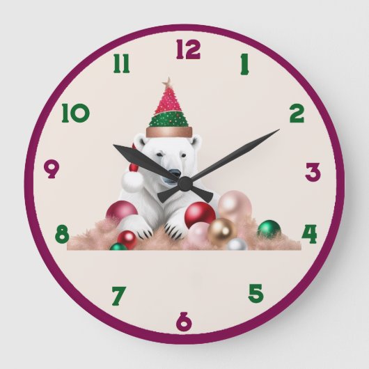 壁時計、10"円形天然木枠 ラージ壁時計 (正面)