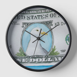 壁時計、10"円形天然木枠 壁時計