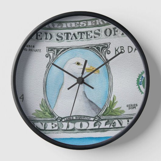 壁時計、10"円形天然木枠 壁時計 (正面)