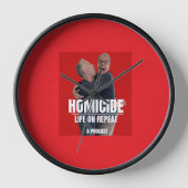 壁時計、10"円形天然木枠 壁時計 (正面)