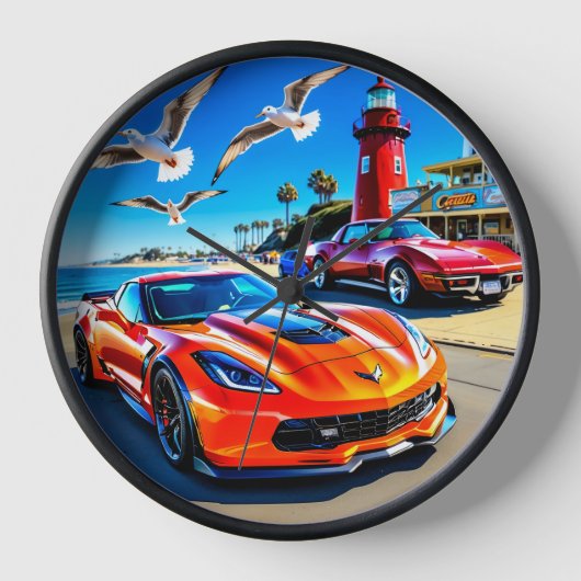 壁時計、10"円形天然木枠 壁時計 (正面)