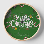 壁時計、10"円形天然木枠 壁時計 (正面)