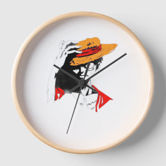 壁時計、10"円形天然木枠 壁時計