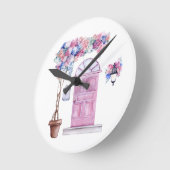 壁時計、8"円形アクリル製壁時計、 ラウンド壁時計 (傾斜)