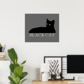 壁用ネコ，スケッチ ポスター (ホームオフィス)