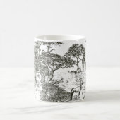 壁画の手描きサファリパノラマビュー、アフリカンラ コーヒーマグカップ (中央)