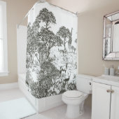 壁画の手描きサファリパノラマビュー、アフリカンラ シャワーカーテン (インサイチュ)