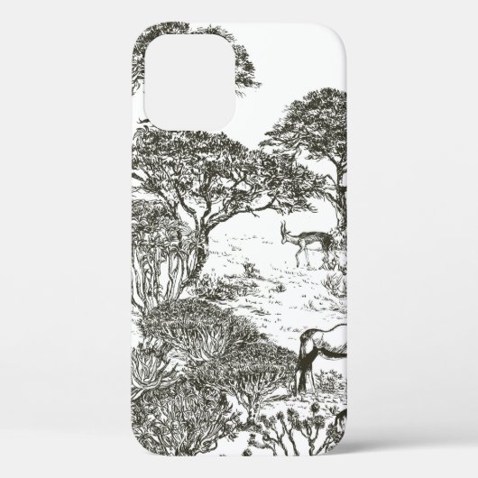 壁画の手描きサファリパノラマビュー、アフリカンラ Case-Mate iPhoneケース (裏面)