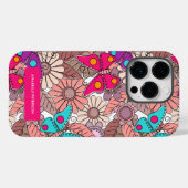 壁画ドードルアート蝶と花のカラフル Case-Mate iPhoneケース (裏面 (横))