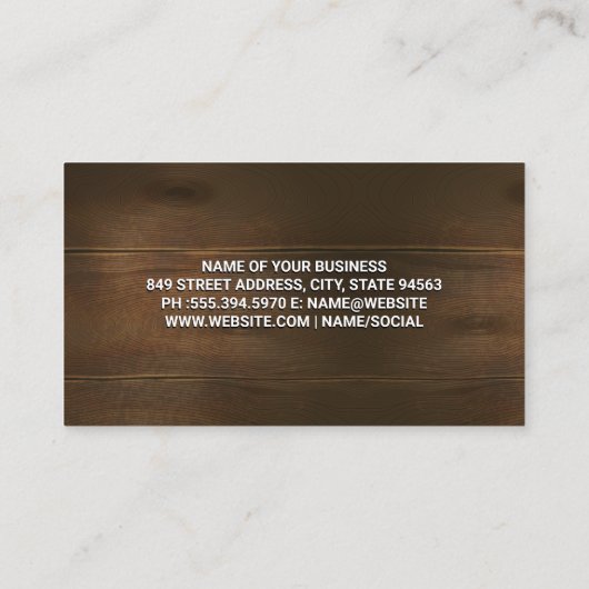 壁画家 |木製の背景 名刺 (裏面)