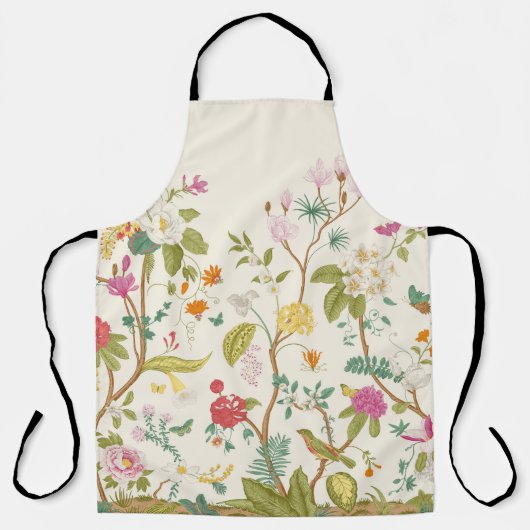壁画開花咲く木。ヴィンテージフローラ エプロン (正面)