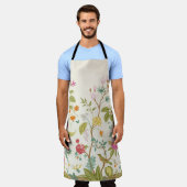 壁画開花咲く木。ヴィンテージフローラ エプロン (着用した状態)