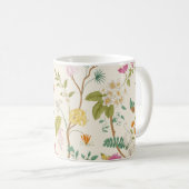 壁画開花咲く木。ヴィンテージフローラ コーヒーマグカップ (正面右)