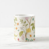 壁画開花咲く木。ヴィンテージフローラ コーヒーマグカップ (中央)