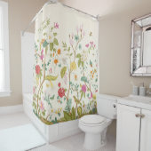 壁画開花咲く木。ヴィンテージフローラ シャワーカーテン (インサイチュ)