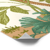 壁画開花咲く木。ヴィンテージフローラ ポスター (角)