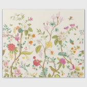 壁画開花咲く木。ヴィンテージフローラ ラッピングペーパー (フラット)