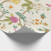 壁画開花咲く木。ヴィンテージフローラ ラッピングペーパー (角)