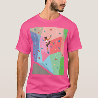 壁登山ガール – ロッククライマーインドアスポーツ広告 Tシャツ