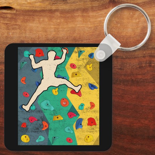 壁登山屋内ロッククライマーズアクションスポーツA キーホルダー (裏面)