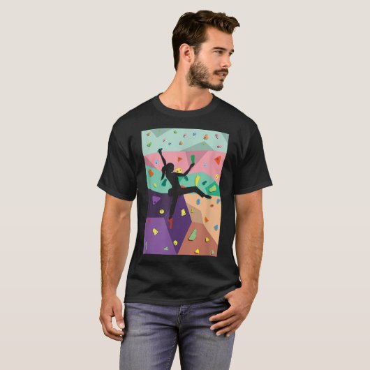 壁登山屋内ロッククライマーズアクションスポーツA Tシャツ (正面フル)