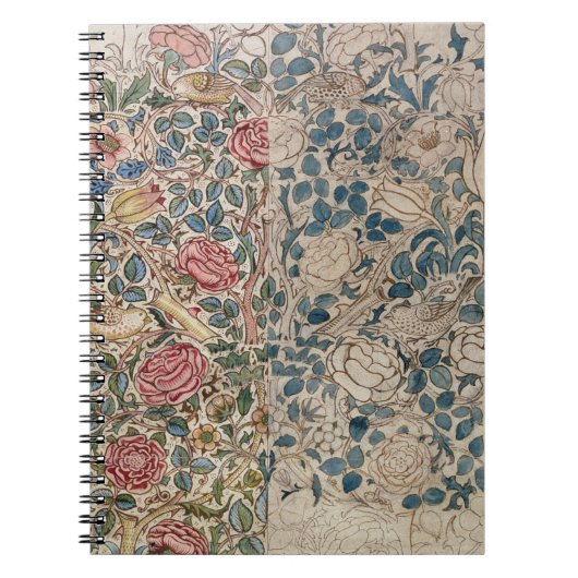 壁紙のデザインは「上がりました」(紙の鉛筆およびw/c) ノートブック (正面)