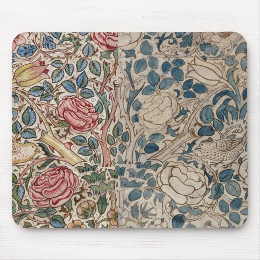 壁紙のデザインは「上がりました」(紙の鉛筆およびw/c) マウスパッド (正面)