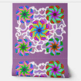 壁紙の剥離と貼り付け6 -鮮やか花 壁紙