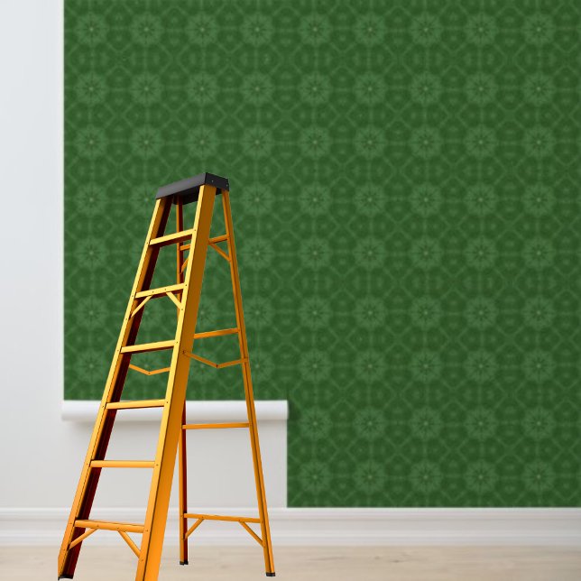壁紙の緑の円のパターンを剥がして貼る 壁紙 (Peel and stick wallpaper green circles pattern wallpaper)