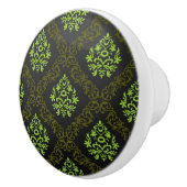 壁紙の花柄の緑 セラミックノブ (右)