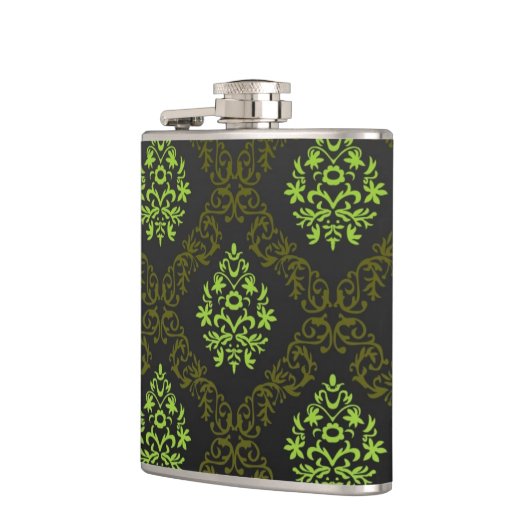 壁紙の花柄の緑 フラスク (左)