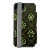 壁紙の花柄の緑 INCIPIO iPhoneウォレットケース (フォリオ裏面)