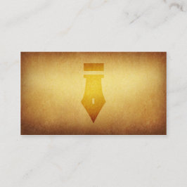 壁紙を張られたアーカイブの作家のペンの名刺 名刺