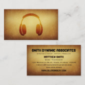 壁紙を張られたアーカイブのDJのヘッドホーンの名刺 名刺 (正面/裏面)