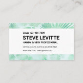 壁紙サービス名刺 – 緑、白 名刺 (裏面)