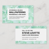 壁紙サービス名刺 – 緑、白 名刺 (正面/裏面)