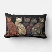壁紙スタイルに猫のビクトリアングループ ランバークッション (正面)
