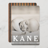 壁紙男の赤ちゃん誕生発表写真カード 案内状 (正面/裏面)