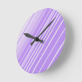 壁紙背ストライプの面壁時計 ラウンド壁時計 (傾斜)