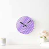 壁紙背ストライプの面壁時計 ラウンド壁時計 (ホーム)