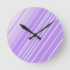 壁紙背ストライプの面壁時計 ラウンド壁時計