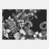 壁紙装飾白黒入りヘビ ラッピングペーパーシート (正面3)