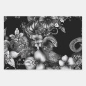 壁紙装飾白黒入りヘビ ラッピングペーパーシート (正面)