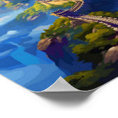 壁素晴らし中国ヴィンテージ旅行イラストレーション ポスター (角)