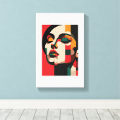 壁絵を描は女表現の美しい キャンバスプリント (インサイチュ (ウッドフロア))