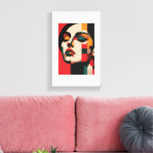 壁絵を描は女表現の美しい キャンバスプリント (インサイチュ (リビング))