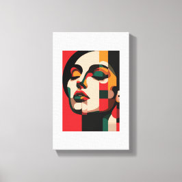 壁絵を描は女表現の美しい キャンバスプリント