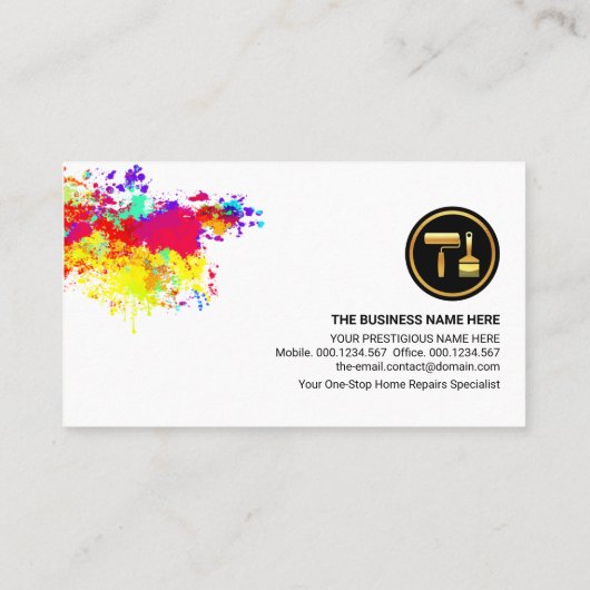 壁絵を描(ばちゃばちゃ)跳ねるホーム修理 名刺 (裏面)