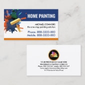 壁絵を描（ばちゃばちゃ）跳ねる金ゴールドブラシ 名刺 (正面/裏面)