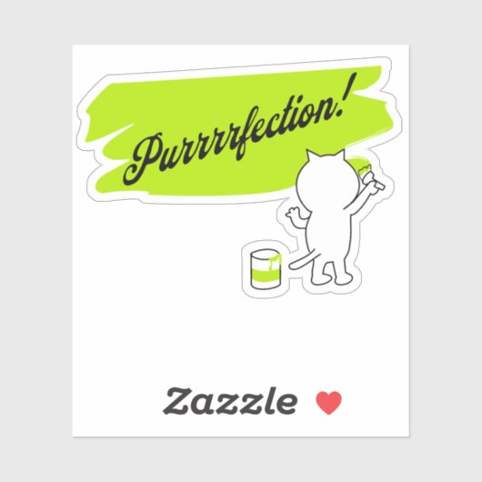 壁絵画に子猫の「パーレフェクション！」 シール (シート)